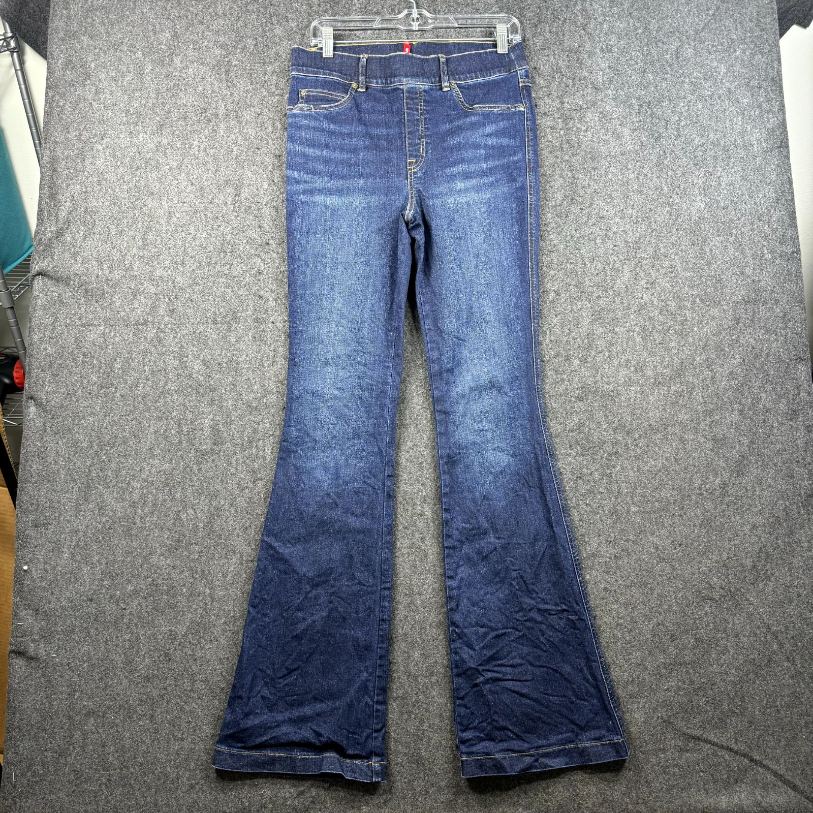 Spanx Flare Jeans Womens 2x Petite Blue Stretch Denim Vintage Indigo